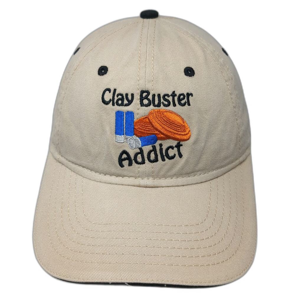 Sportsman Baseball Cap Beige One Size Clay Buster Addict Embroidery Shooting Hat